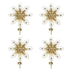 My Flair Bougeoir mural Bullala (lot de 4) - Matière plastique - Doré