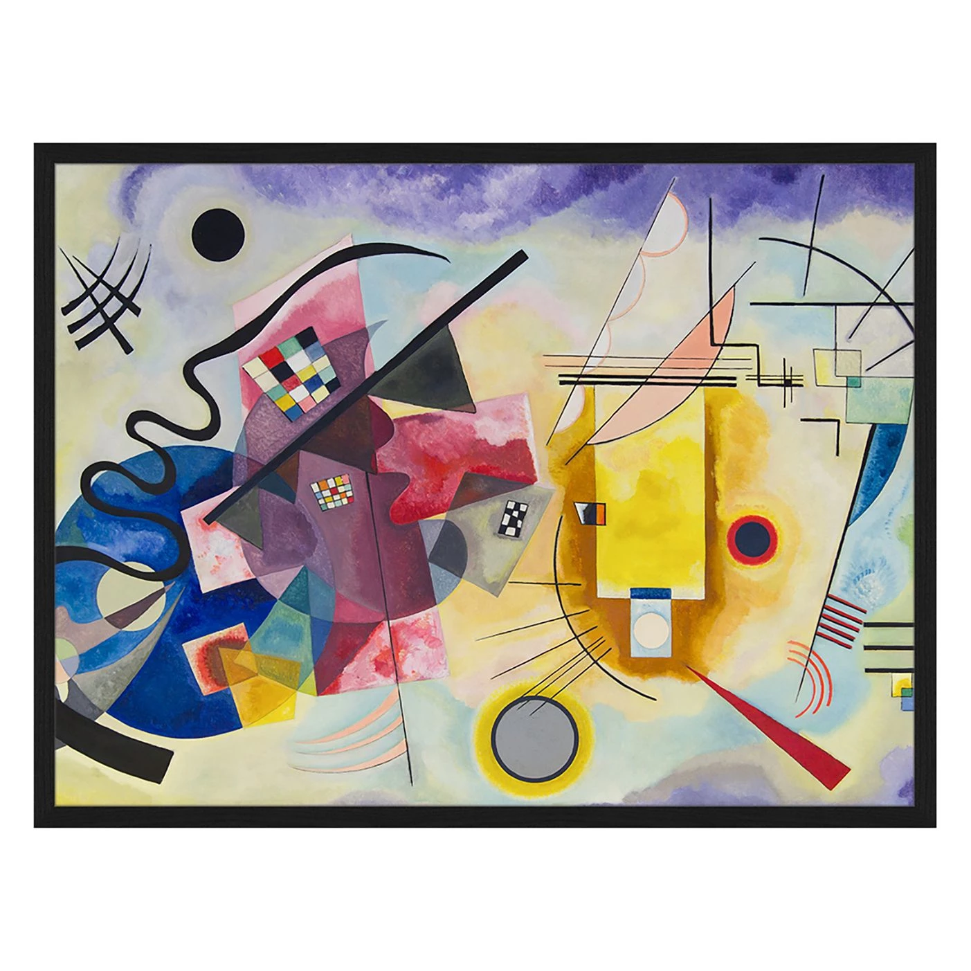 Any Image Tableau déco Yellow-Red-Blue - Hêtre massif / Plexiglas - 82 x 62 cm