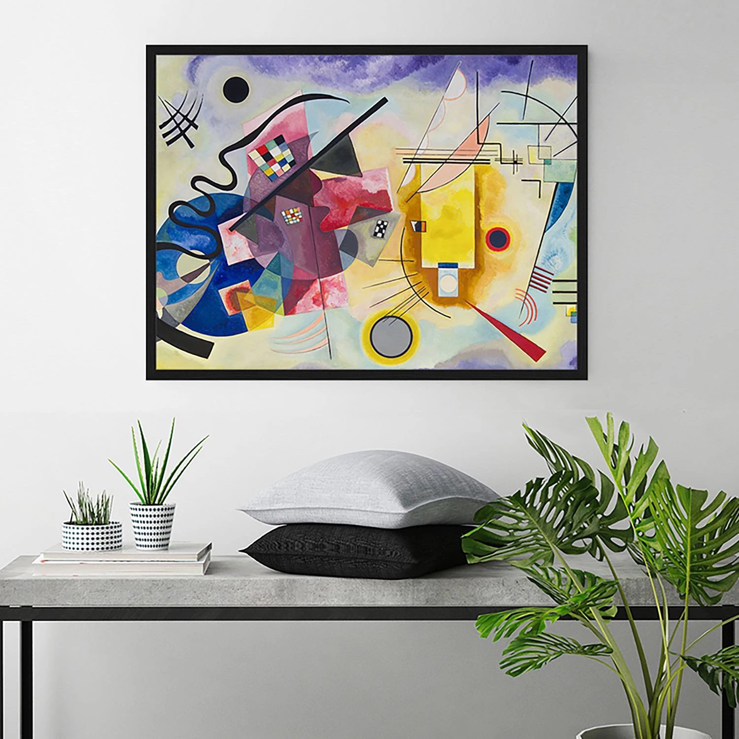 Any Image Tableau déco Yellow-Red-Blue - Hêtre massif / Plexiglas - 82 x 62 cm – Image 2