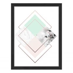 Any Image Tableau déco Squares - Hêtre massif / Plexiglas - 32 x 42 cm