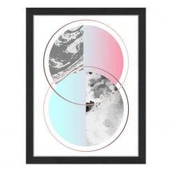 Any Image Tableau déco Two Circles - Hêtre massif / Plexiglas - 32 x 42 cm