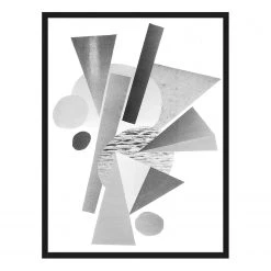 Any Image Tableau déco Grey Abstract - Hêtre massif / Plexiglas - 62 x 82 cm