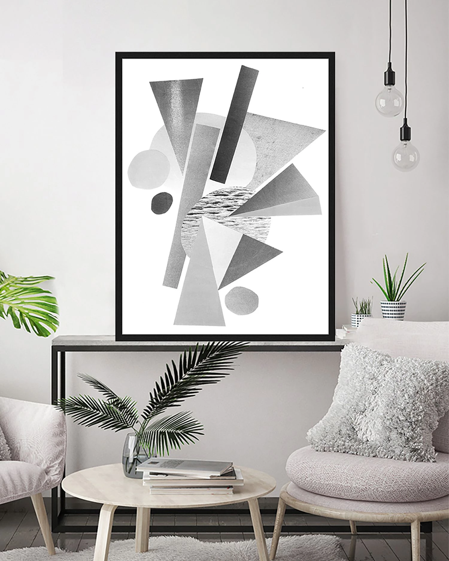 Any Image Tableau déco Grey Abstract - Hêtre massif / Plexiglas - 62 x 82 cm – Image 2