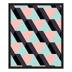 Any Image Tableau déco Pink & Blue - Hêtre massif / Plexiglas - 52 x 62 cm