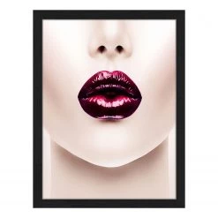 Any Image Tableau déco Lips - Hêtre massif / Plexiglas - 32 x 42 cm