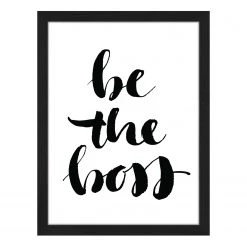 Any Image Tableau déco Be the Boss - Hêtre massif / Plexiglas - 32 x 42 cm