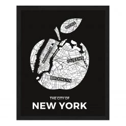 Any Image Tableau déco Big Apple - Hêtre massif / Plexiglas - 42 x 52 cm