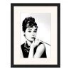 Any Image Tableau déco Audrey Hepburn Smoking - Hêtre massif / Plexiglas - 32 x 42 cm