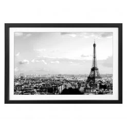 WandbilderXXL Tableau déco Paris - Tilleul massif - Noir / Blanc