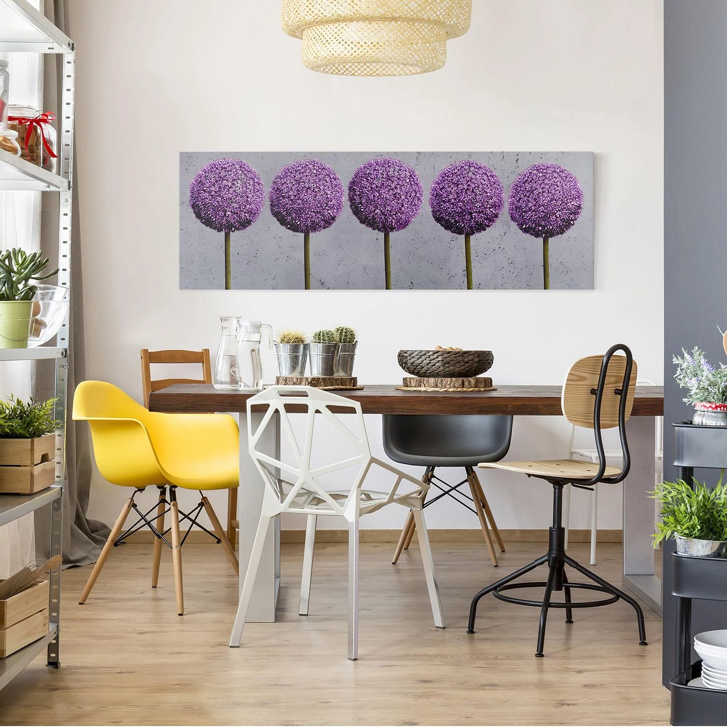 Bilderwelten Tableau déco bourgeons - Toile / Épicéa massif - Multicolore - 90 x 30 cm – Image 3