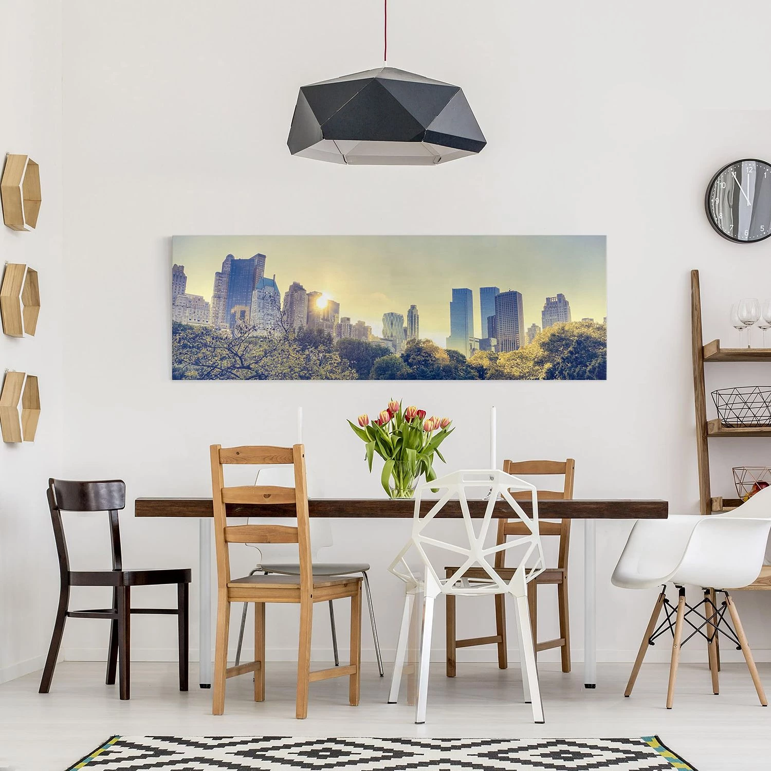 Bilderwelten Tableau déco Central Park - New York - Toile / Épicéa massif - Multicolore - 90 x 30 cm – Image 2