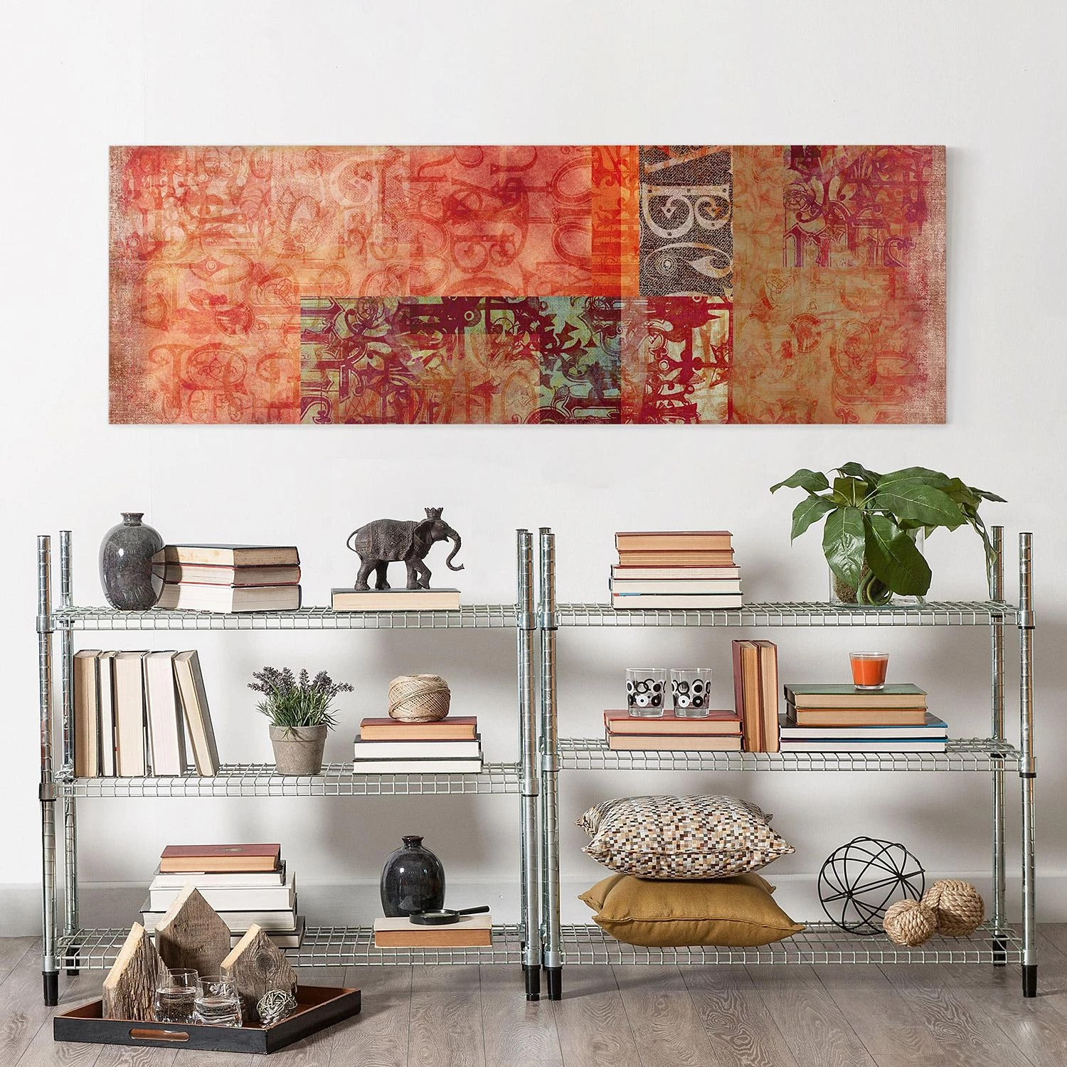 Bilderwelten Tableau déco calLigraphie - Toile / Épicéa massif - Multicolore - 90 x 30 cm – Image 3