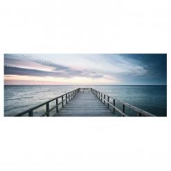 Bilderwelten Tableau déco jetée sur la mer - Verre de sécurité ESG - Multicolore - 125 x 50 cm