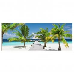 Bilderwelten Tableau déco Catwalk to Paradise - Verre de sécurité ESG - Multicolore - 80 x 30 cm