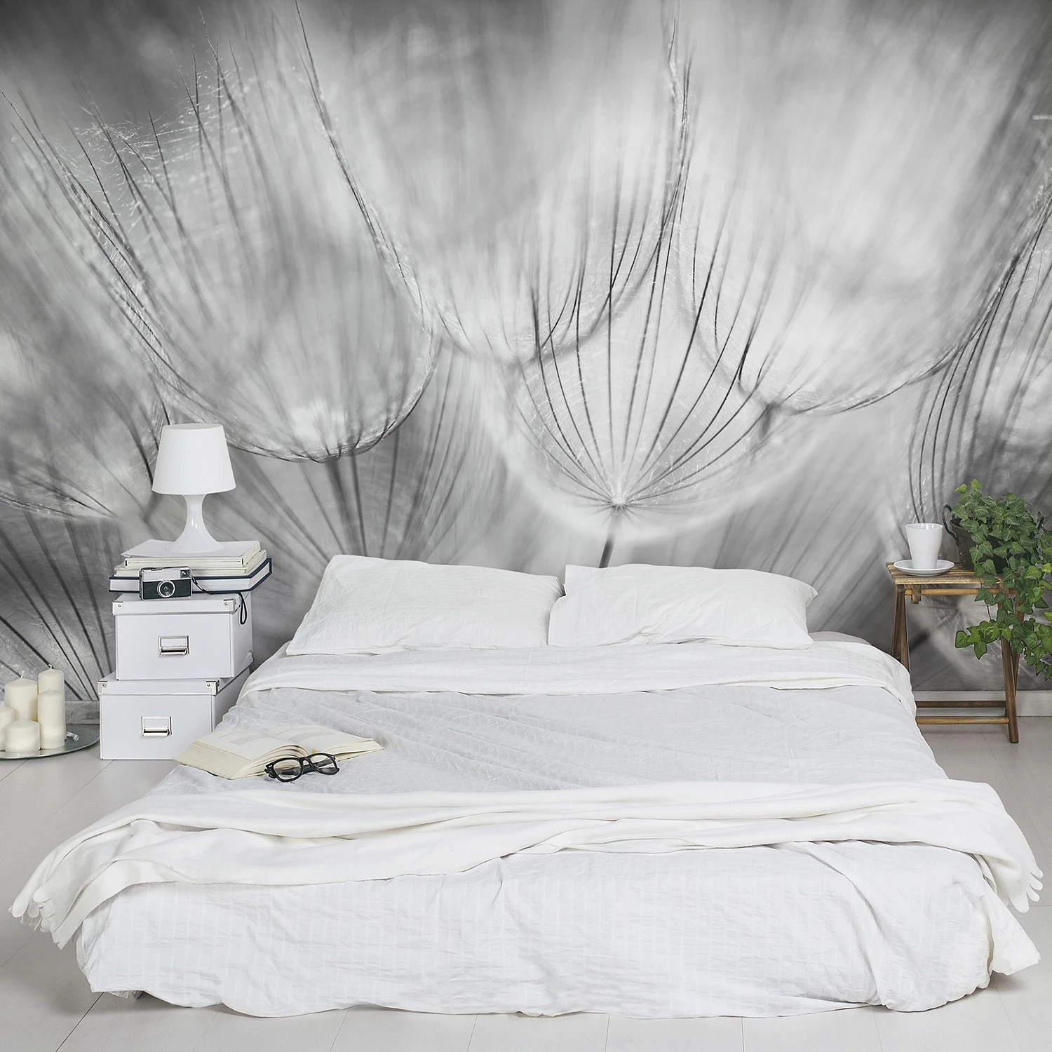 Bilderwelten Papier peint pissenlit noir et blanc - Papier peint - 480 x 320 cm â Image 3