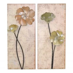 Twentyfour Déco murale Mayflower (2 éléments) - Fer - Beige / Marron