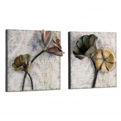 Twentyfour Déco murale Chatel (2 éléments) - Fer - Multicolore / Gris