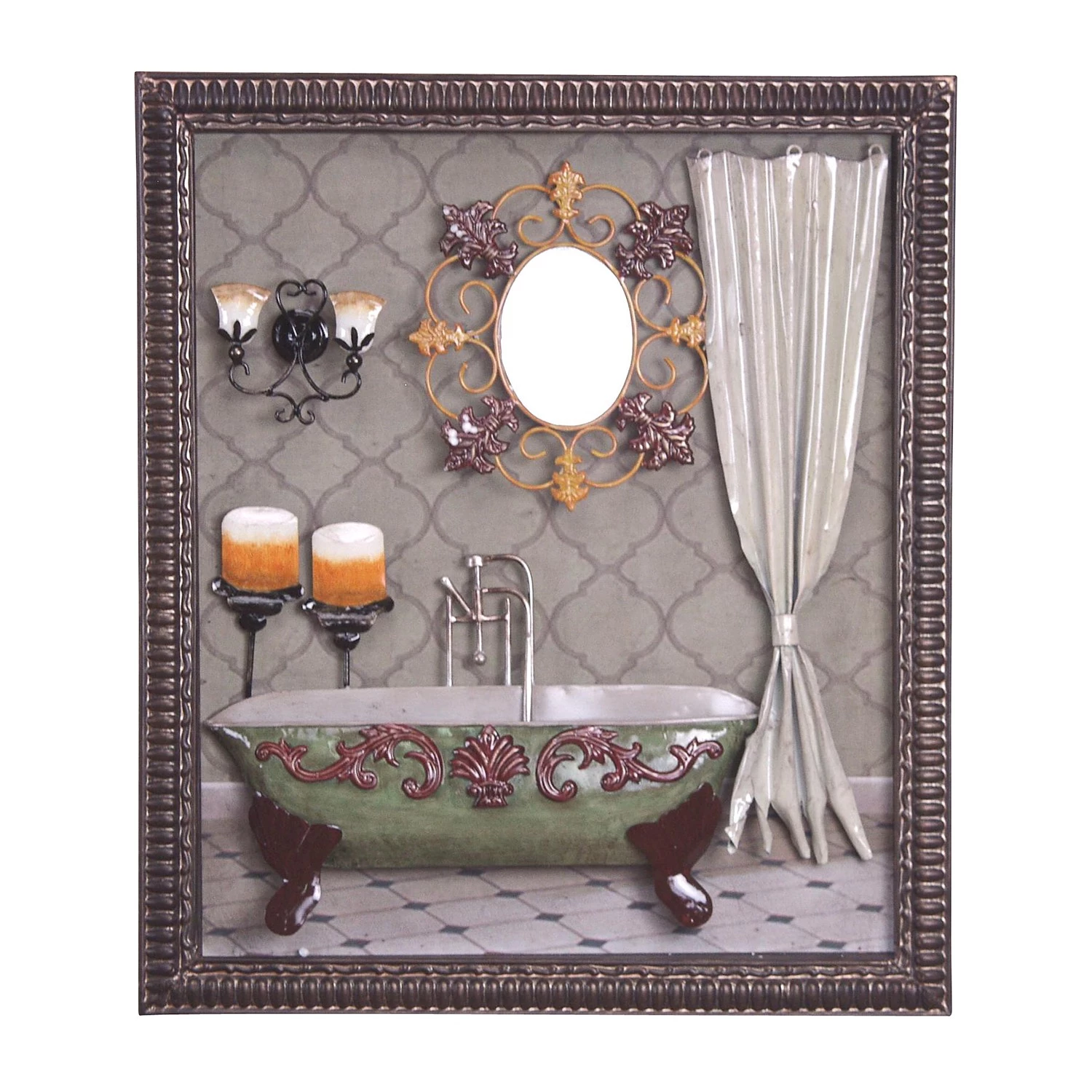 Twentyfour Tableau déco Bywater - Fer - Beige / Vert / Marron