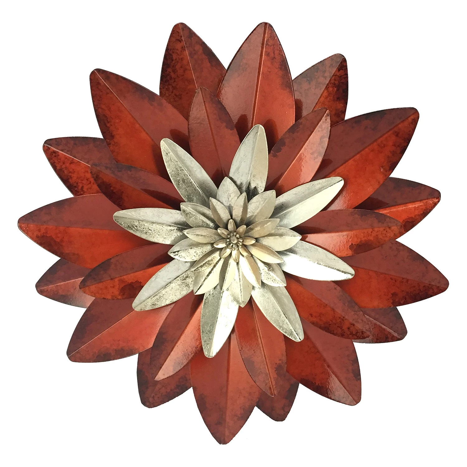 Twentyfour Déco murale Villette - Fer - Rouge - Diamètre : 45 cm