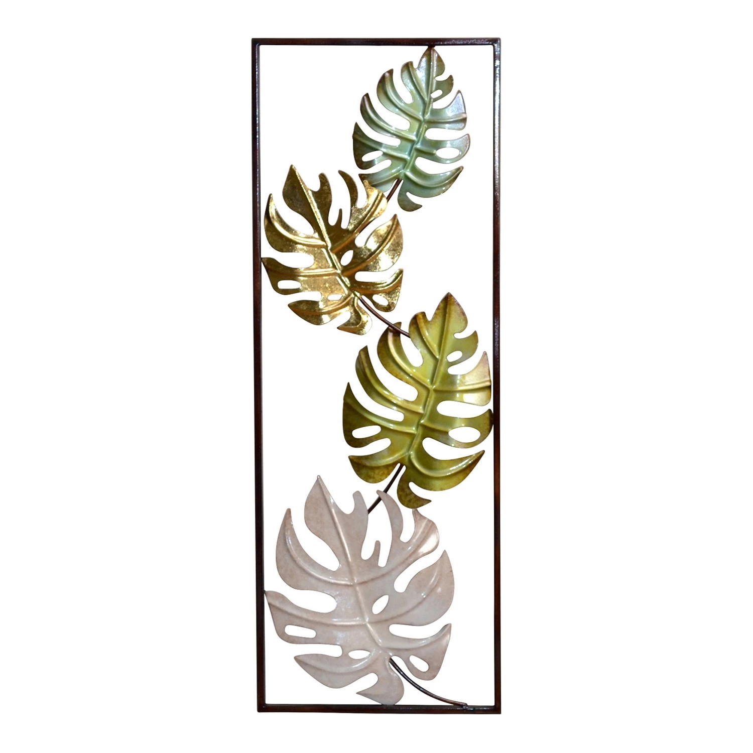 Twentyfour Déco murale Carla I - Fer - Vert / Blanc / Doré