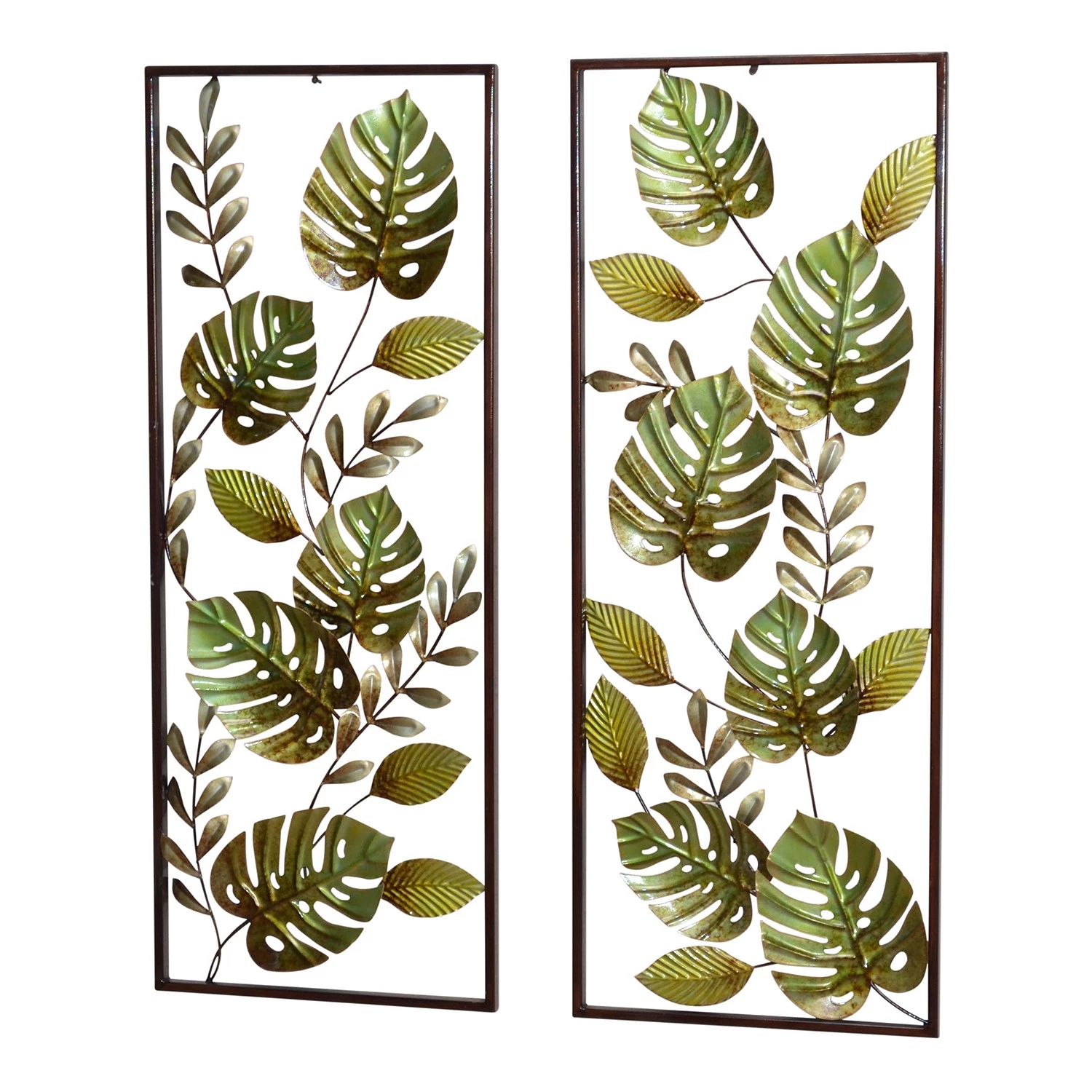 Twentyfour Déco murale Cora (2 éléments) - Fer - Vert / Marron – Image 2
