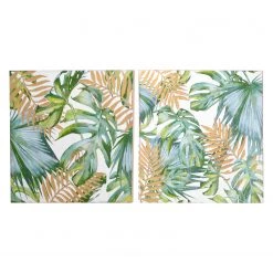 Twentyfour Tableaux déco Celly (2 éléments) - Sapin massif - Vert / Naturel / Beige