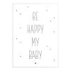 Reinders Tableau déco Be Happy - Matériau dérivé du bois - Blanc