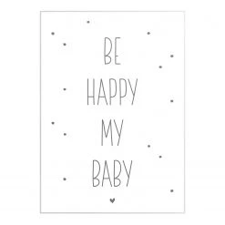 Reinders Tableau déco Be Happy - Matériau dérivé du bois - Blanc