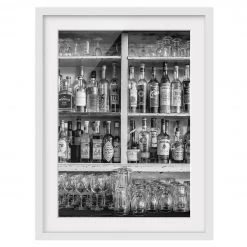 Bilderwelten Impression d’art Bar II - Partiellement en pin massif - Blanc - 70 x 100 cm