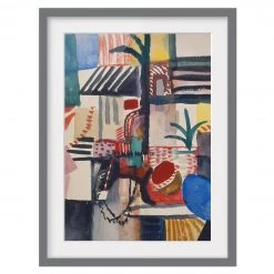 Bilderwelten Impression d’art homme avec un âne III - Partiellement en pin massif - Gris - 50 x 70 cm