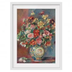 Bilderwelten Impression art bouquet de fleurs II - Partiellement en pin massif - Blanc - 40 x 55 cm
