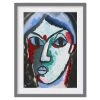 Bilderwelten Impression d’art portrait d’un homme III - Partiellement en pin massif - Gris - 70 x 100 cm