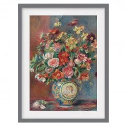 Bilderwelten Impression art bouquet de fleurs III - Partiellement en pin massif - Gris - 50 x 70 cm