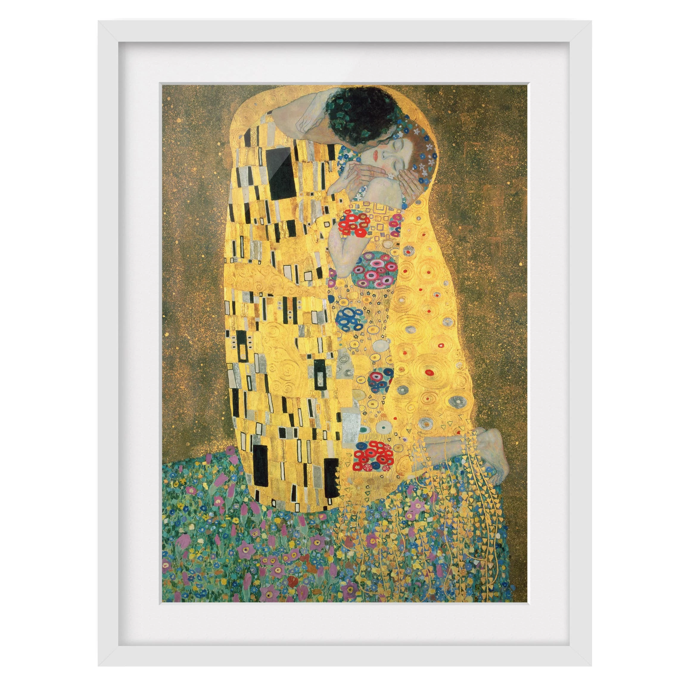 Bilderwelten Impression d’art le baiser II - Partiellement en pin massif - Blanc - 40 x 55 cm