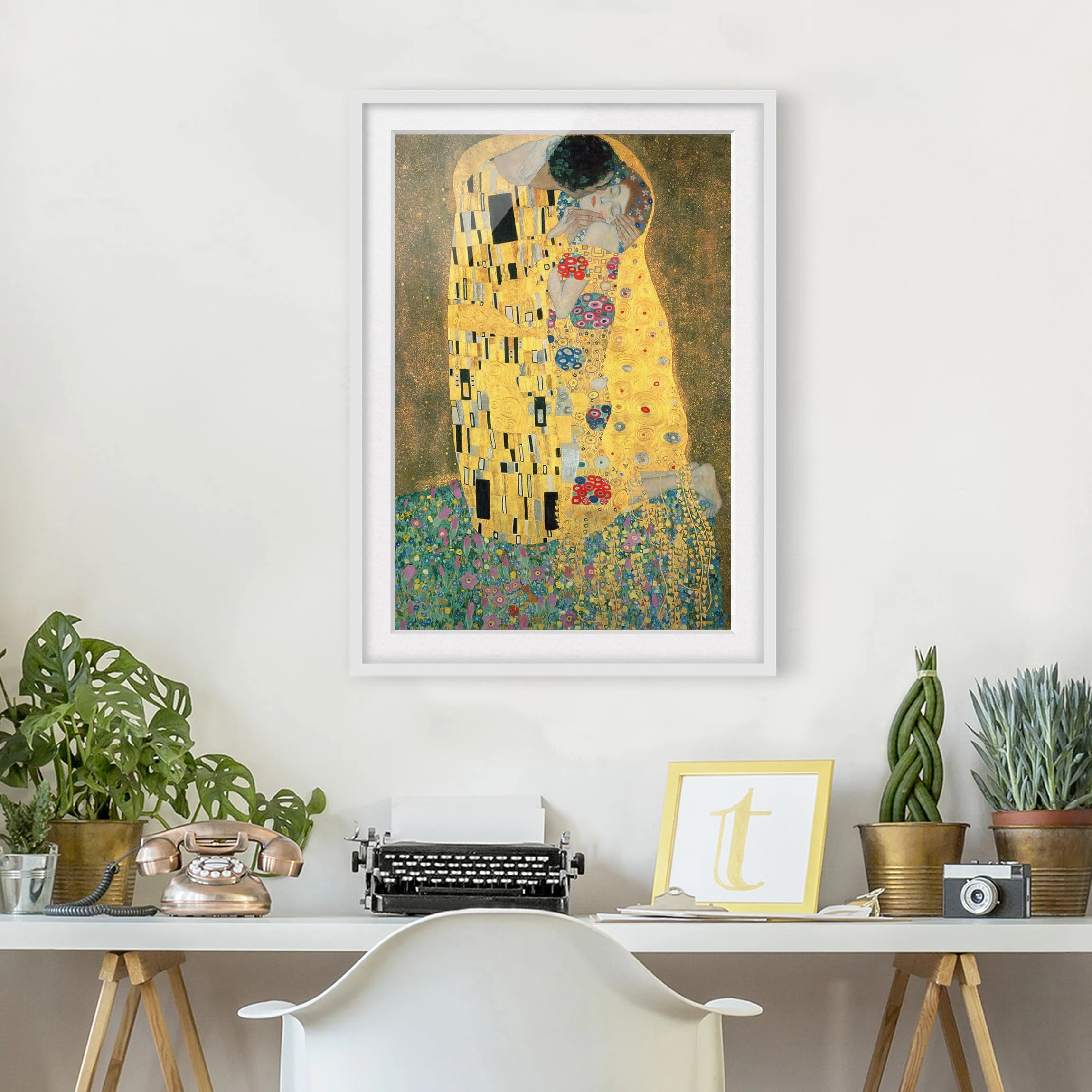 Bilderwelten Impression d’art le baiser II - Partiellement en pin massif - Blanc - 40 x 55 cm – Image 4