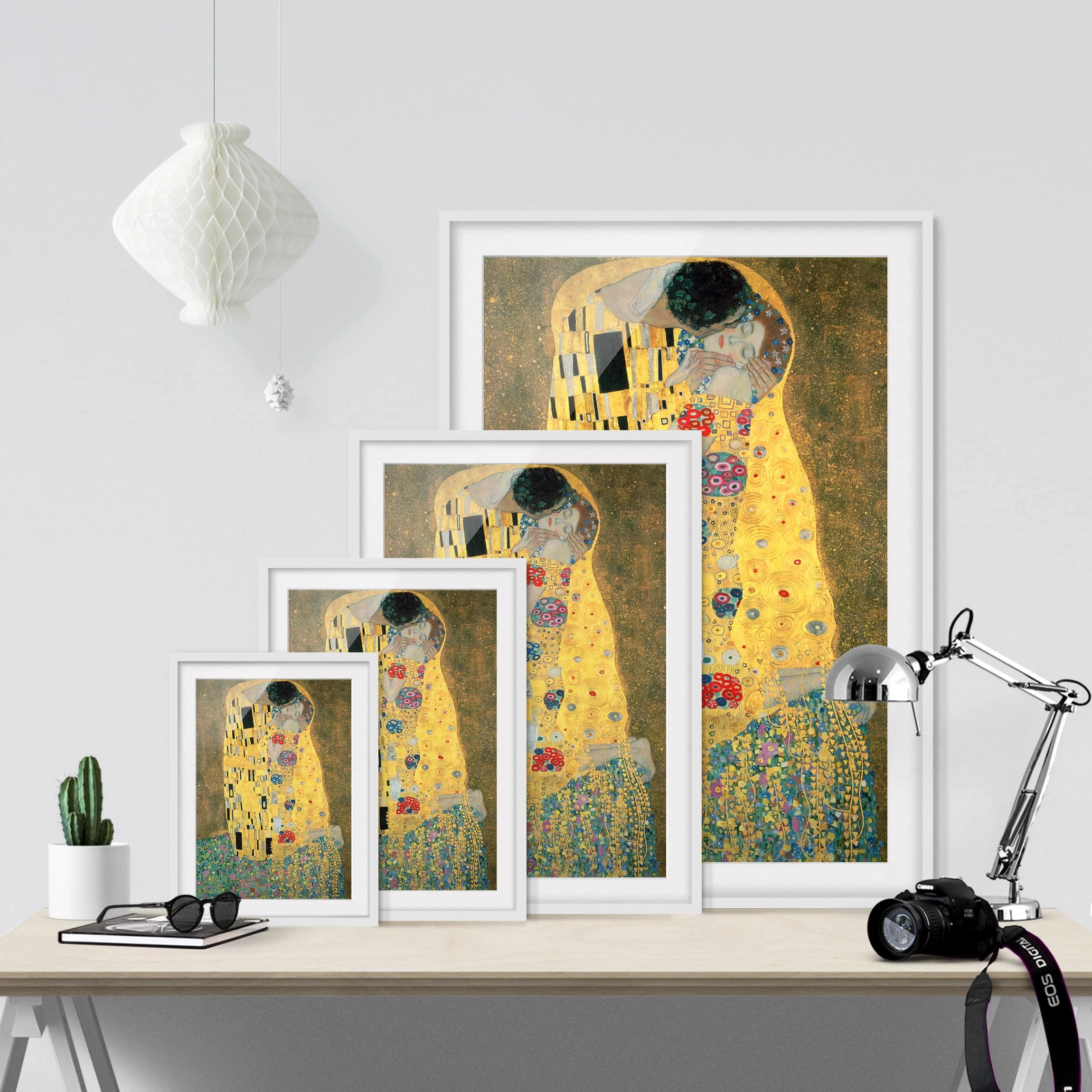 Bilderwelten Impression d’art le baiser II - Partiellement en pin massif - Blanc - 40 x 55 cm – Image 6