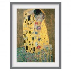 Bilderwelten Impression d’art le baiser III - Partiellement en pin massif - Gris - 50 x 70 cm