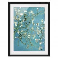 Bilderwelten Impression d’art fleurs d’amandier I - Pin massif - Noir - 70 x 100 cm