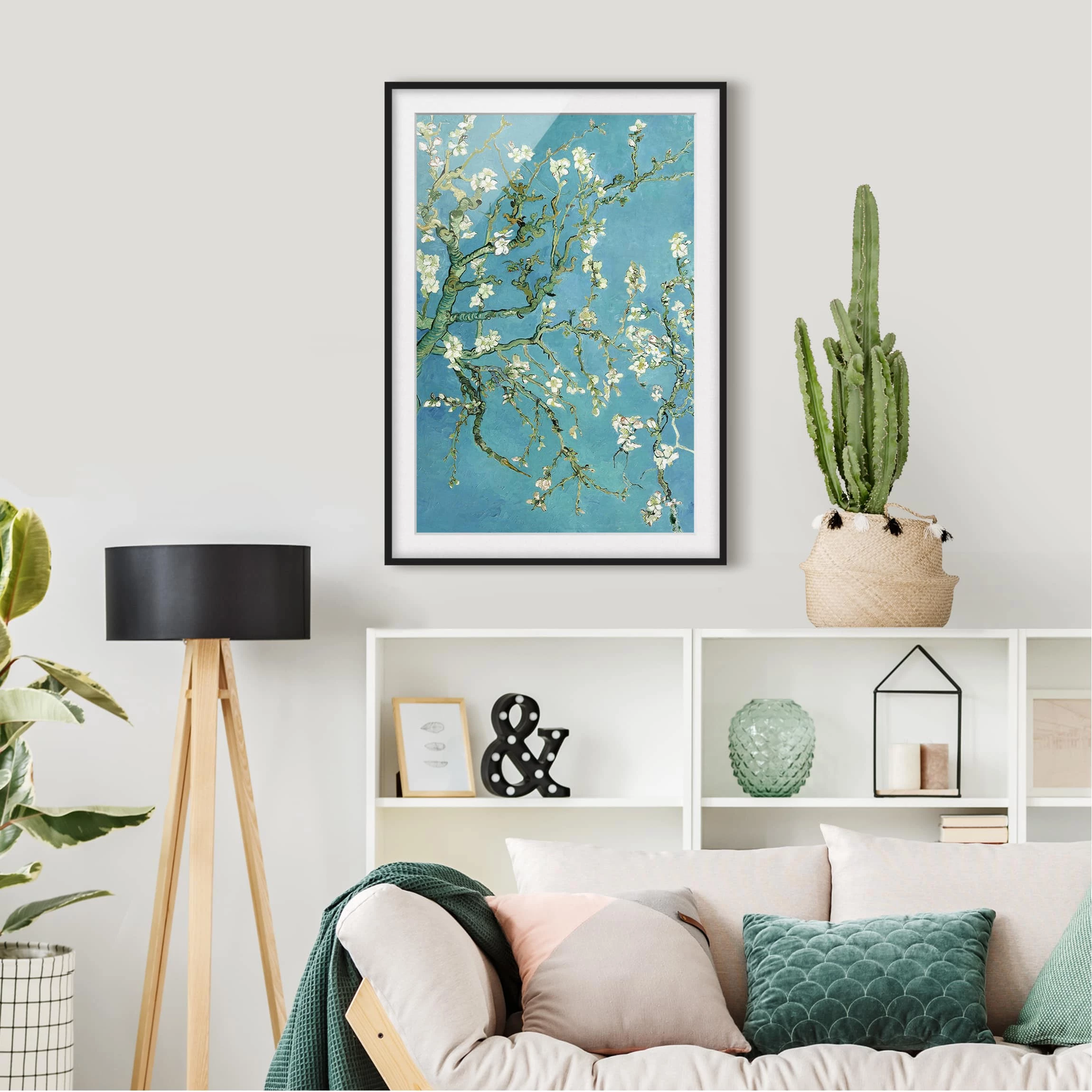 Bilderwelten Impression d’art fleurs d’amandier I - Pin massif - Noir - 70 x 100 cm – Image 5