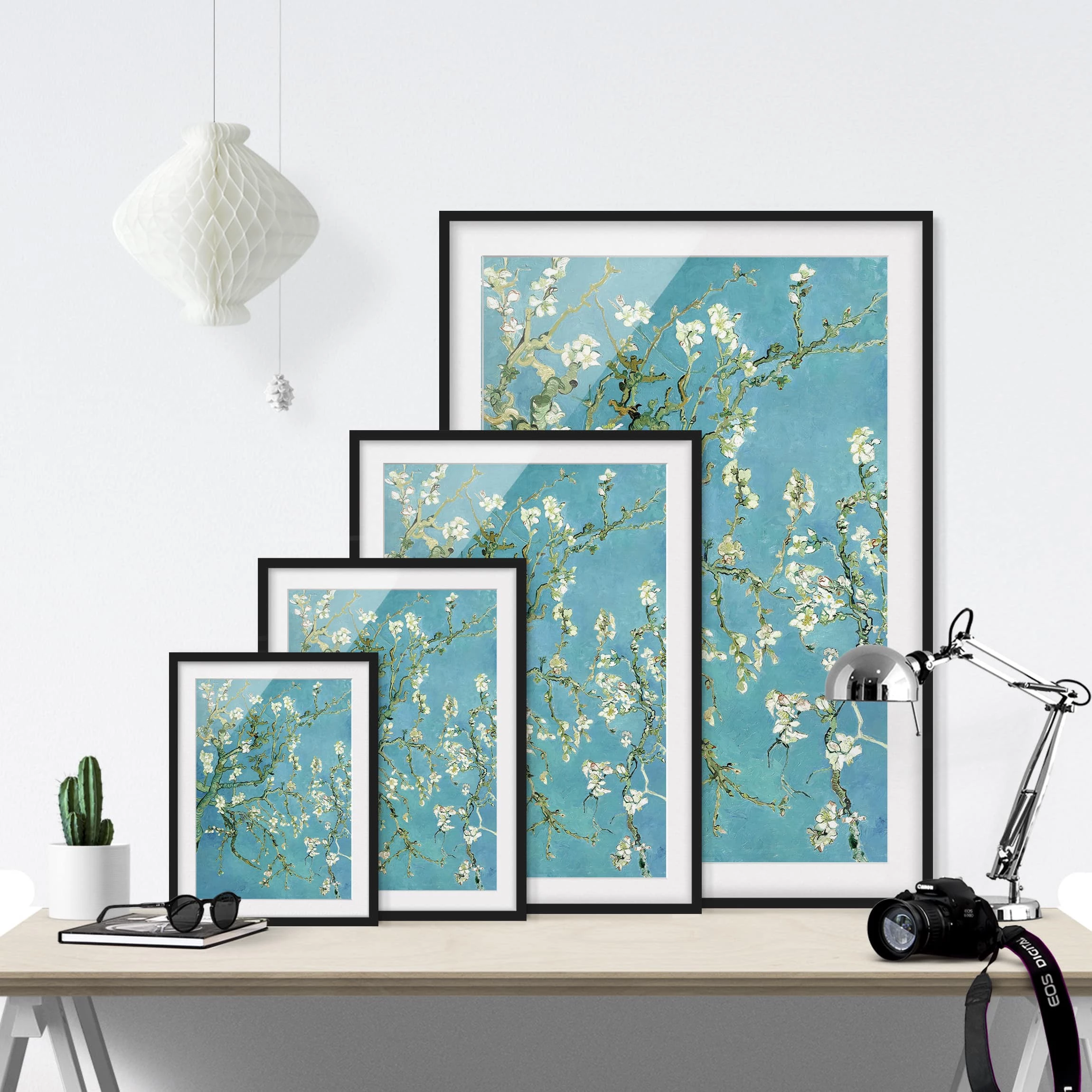 Bilderwelten Impression d’art fleurs d’amandier I - Pin massif - Noir - 70 x 100 cm – Image 6