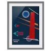 Bilderwelten Impression d’art rouge puissant III - Partiellement en pin massif - Gris - 40 x 55 cm