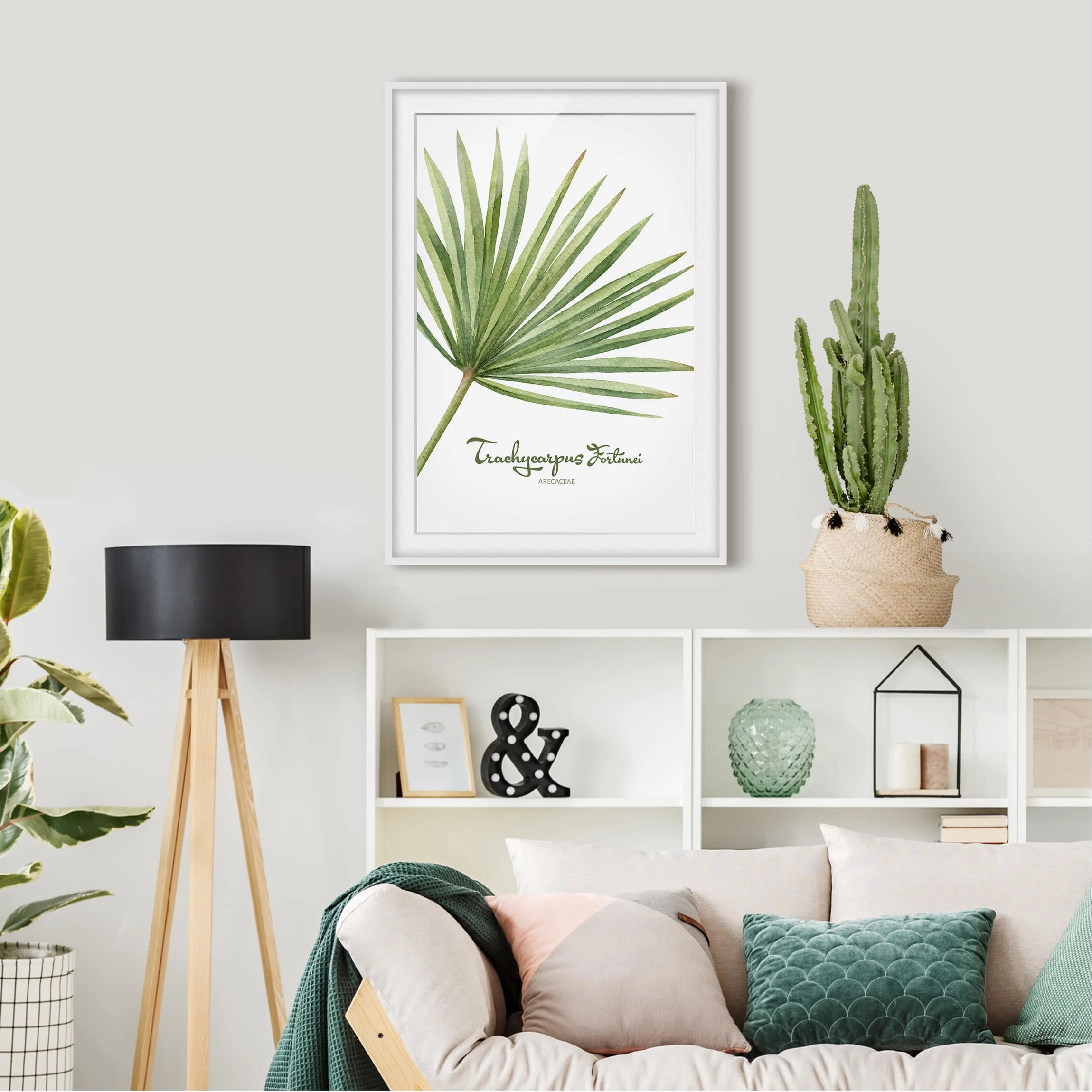 Bilderwelten Impression aquarelle Trachycarpus II - Partiellement en pin massif - Blanc - 30 x 40 cm â Image 4