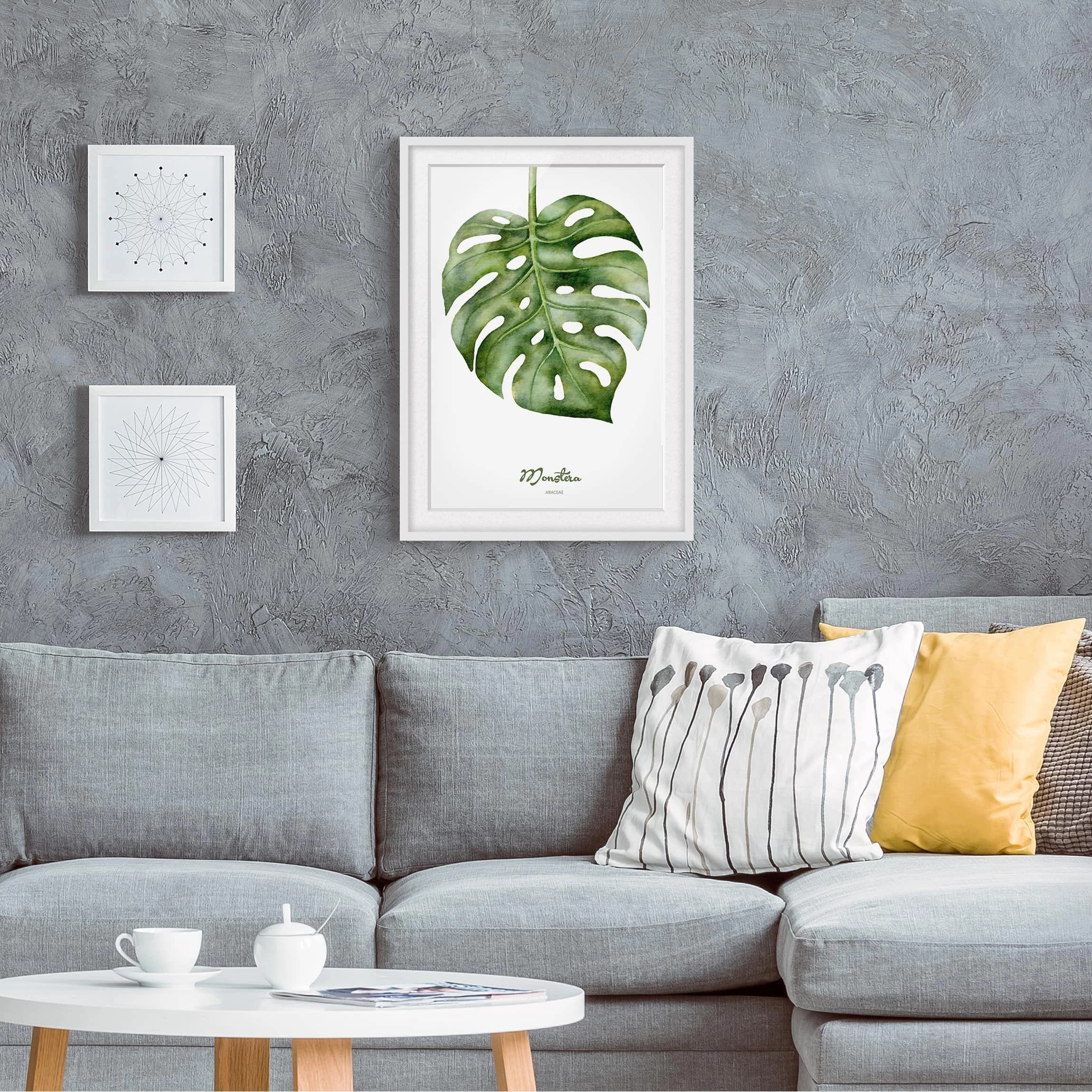 Bilderwelten Impression d’art aquarelle Monstera II - Partiellement en pin massif - Blanc - 70 x 100 cm – Image 5