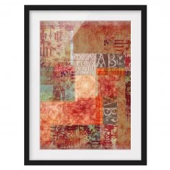 Bilderwelten Impression d’art caractères I - Pin massif - Noir - 70 x 100 cm