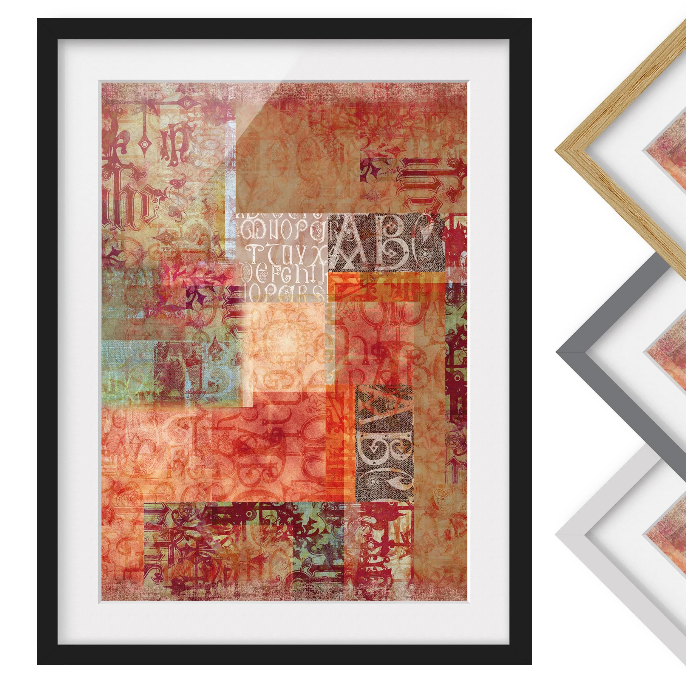 Bilderwelten Impression d’art caractères I - Pin massif - Noir - 70 x 100 cm – Image 2