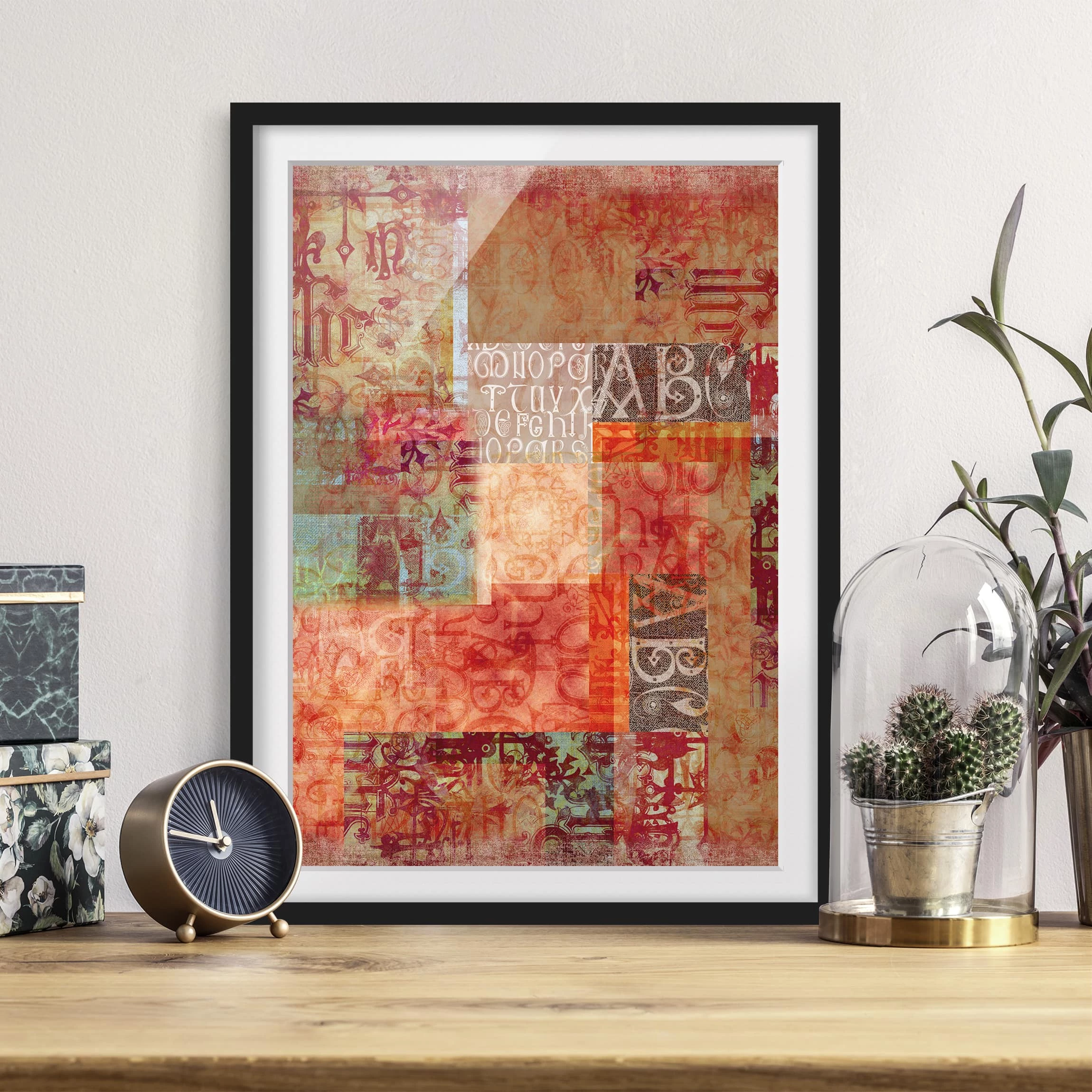 Bilderwelten Impression d’art caractères I - Pin massif - Noir - 70 x 100 cm – Image 3