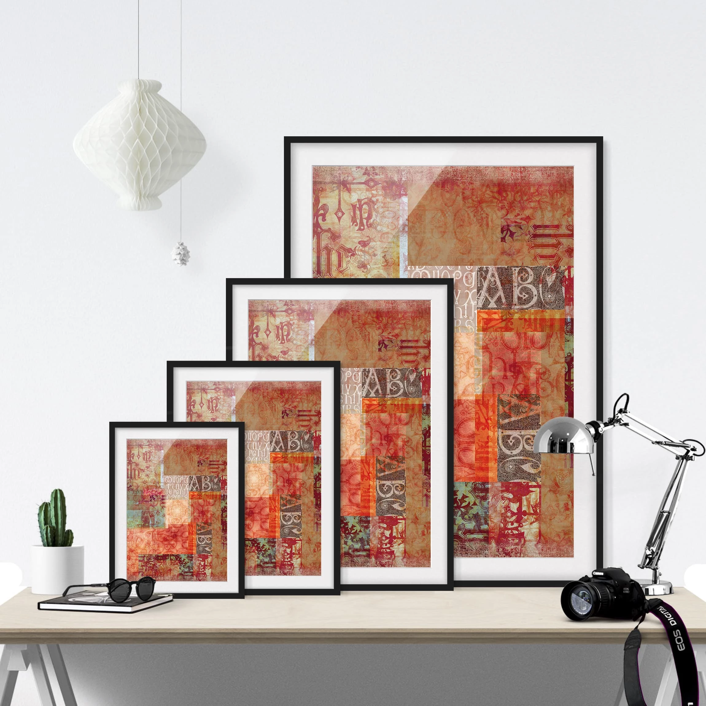 Bilderwelten Impression d’art caractères I - Pin massif - Noir - 70 x 100 cm – Image 6