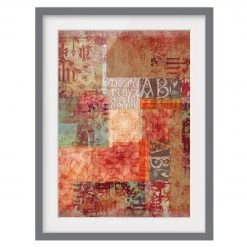 Bilderwelten Impression d’art caractères III - Partiellement en pin massif - Gris - 30 x 40 cm