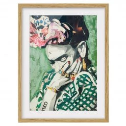 Bilderwelten Impression d’art Collage No.3 IV - Partiellement en chêne massif - Chêne - 30 x 40 cm