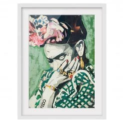 Bilderwelten Impression d’art Collage No.3 II - Partiellement en pin massif - Blanc - 70 x 100 cm